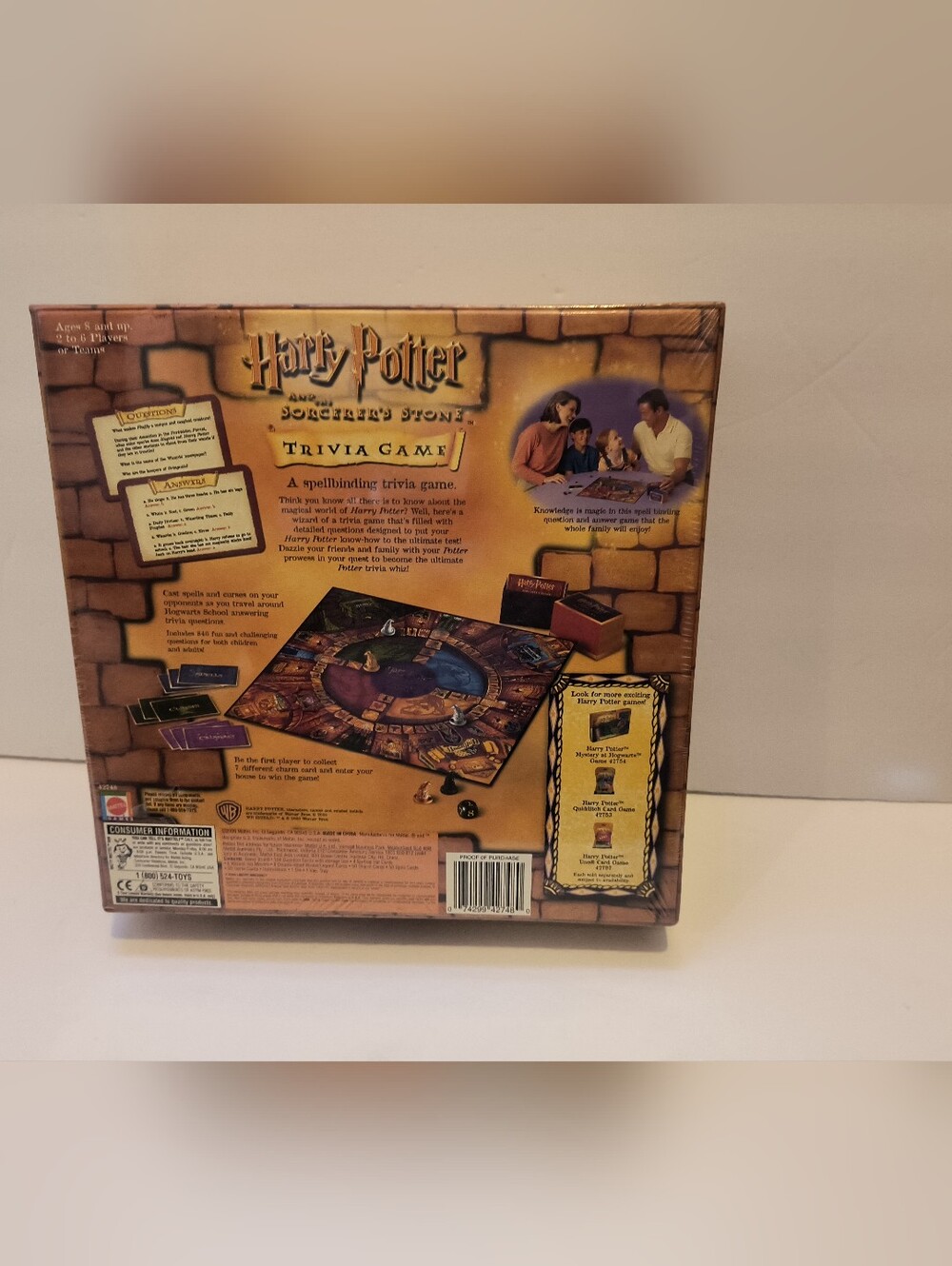 Harry Potter And The Sorcerers Stone Trivia Board Game Mattel 2000 NEW Sealed - Picture 2 of 3